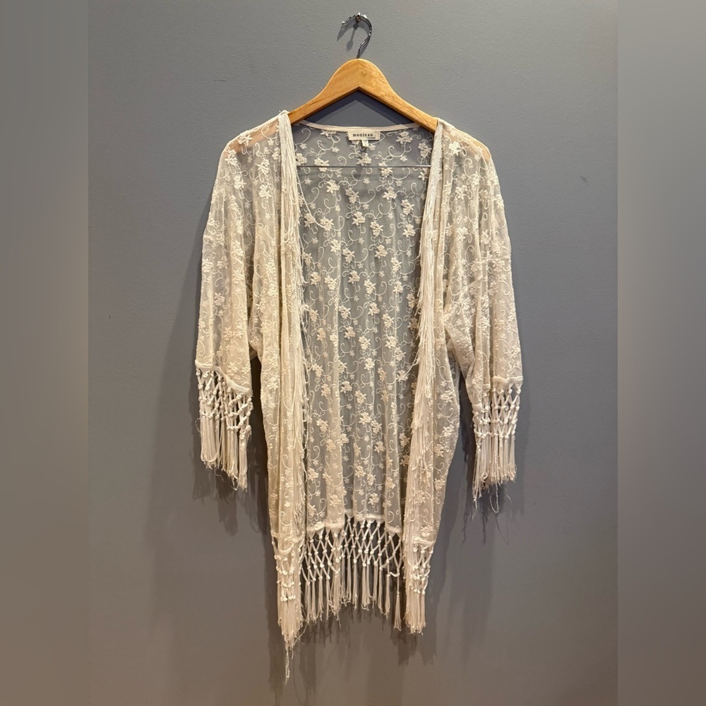 Monteau Floral Lace Kimono Cardigan - Picture 7 of 12
